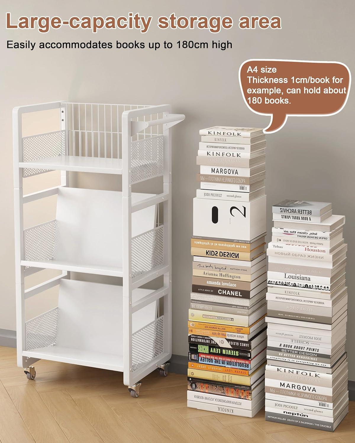 Heavy-Duty Double-Sided Library Cart With Silent Wheels