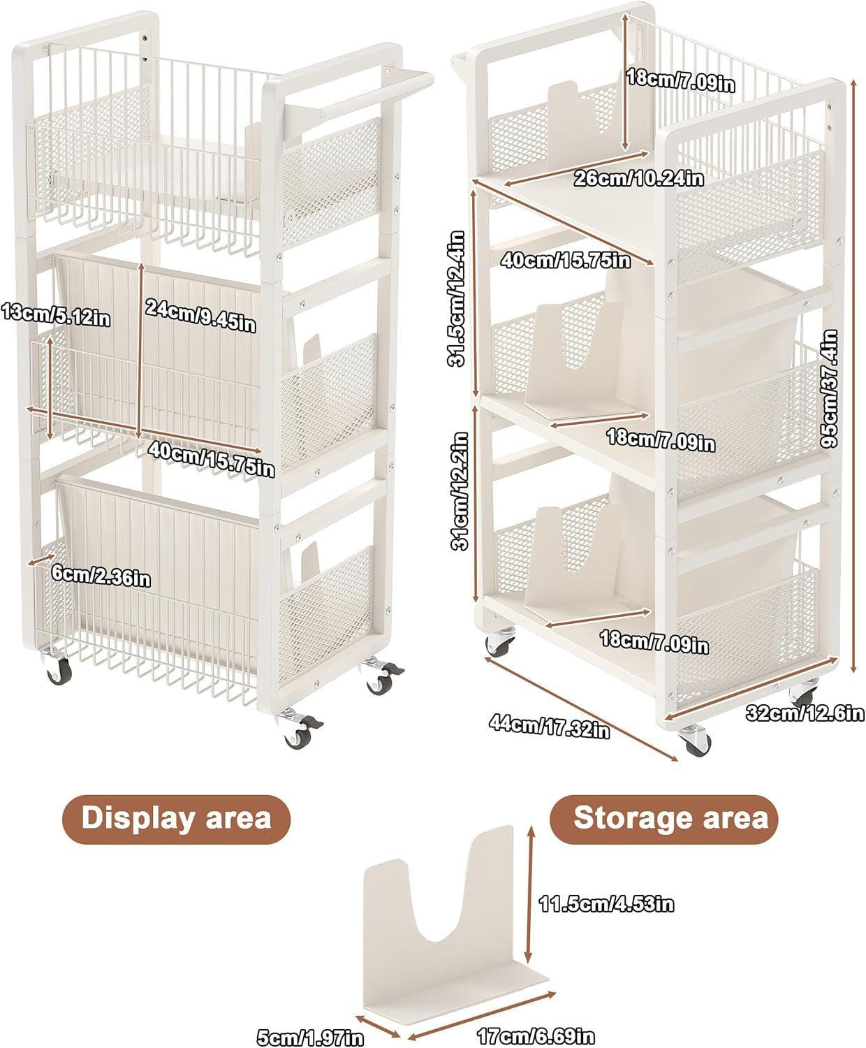 Heavy-Duty Double-Sided Library Cart With Silent Wheels